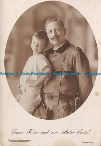 R139825 Unser Kaiser und sein alter Enkel. 1910. Kuntza Niederastroth K Sattel