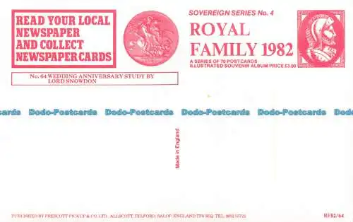 R139321 Sovereign Seriennr. 4. Königliche Familie 1982. Eine Serie von 70 Postkarten. Nein.