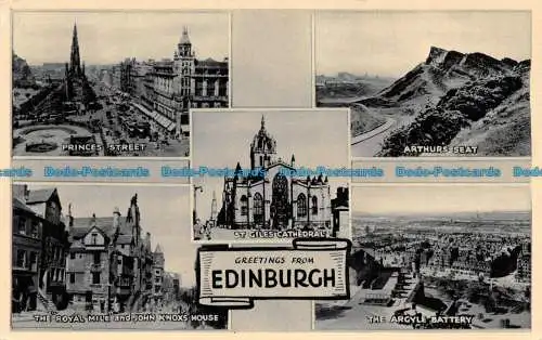 R140003 Grüße aus Edinburgh. Photochrom. Multi View