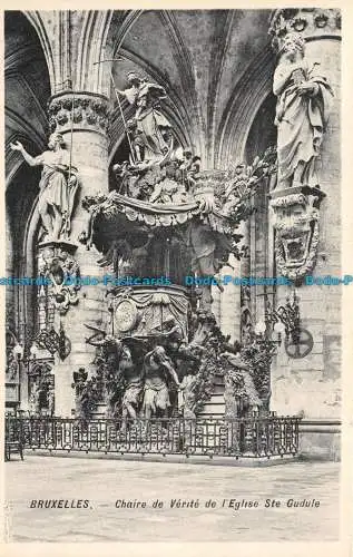 R140455 Brüssel. Lehrstuhl der Wahrheit der Kirche St. Gudule. H.P. Grand Place