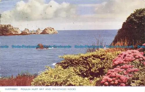 R140531 Guernsey. Moulin Huet Bay und Erbsenstapel Felsen. Photochrom