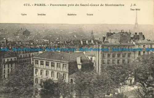 R639969 Paris. Panorama vom Sacre Coeur de Montmartre. J. Hauser