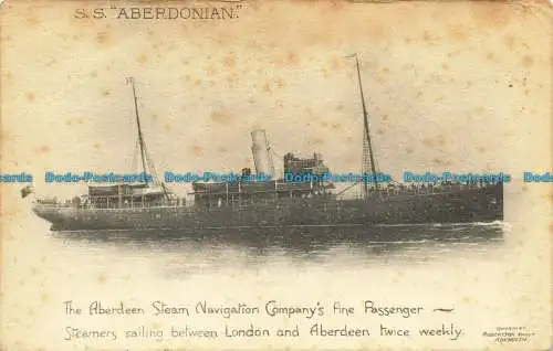 R640720 S.S. Aberdonian. Robertson Foto. 1909