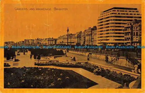 R640765 Brighton. Gärten und Promenade. Postkarte