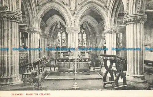 R640823 Rosslyn Chapel. Chancel. Postkarte