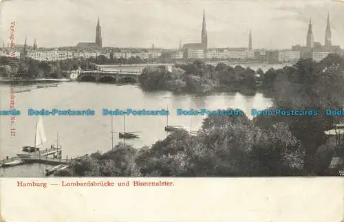 R641259 Hamburg. Lombardbrucke und Binnenalster. S. Wulffsohn. Nein. 177