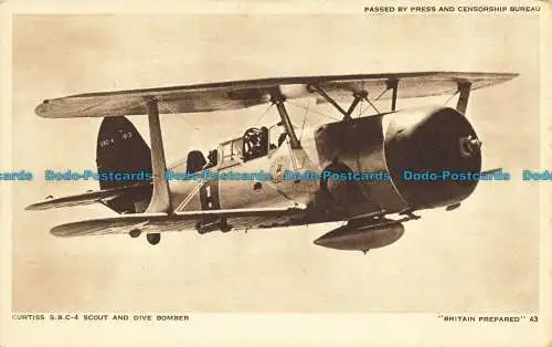 R641526 Curtis S.B.C. 4. Pfadfinder- und Tauchbomber. Großbritannien vorbereitet. Presse und Ce