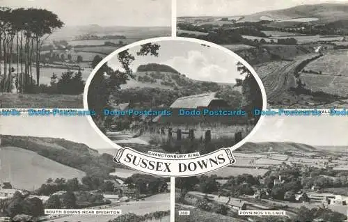 R641691 Sussex Downs. Das Cuckmere Valley. Chanctonbury Ring. Poynings Village.