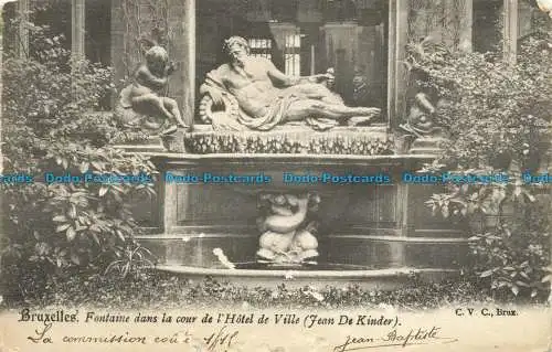 R641699 Brüssel. Brunnen im Innenhof des Rathauses. Jean De Kinder. C