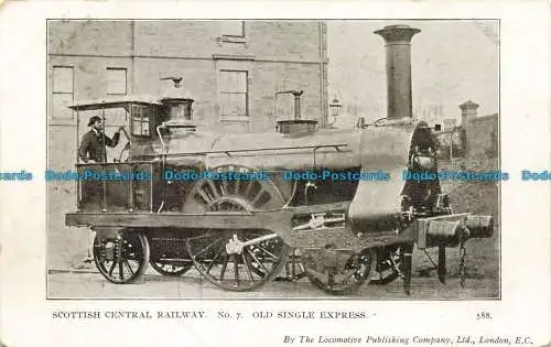 R641728 Scottish Central Railway. Nein. 7. Alter Single Express. Publishi Lokomotive