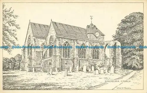 R641788 Winchelsea Kirche. Leslie W. Rowsell. Kunstserie