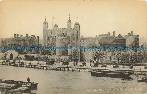 R641806 London. Der Tower of London vom Fluss aus. Tuck. Fotokragen. Postkarte