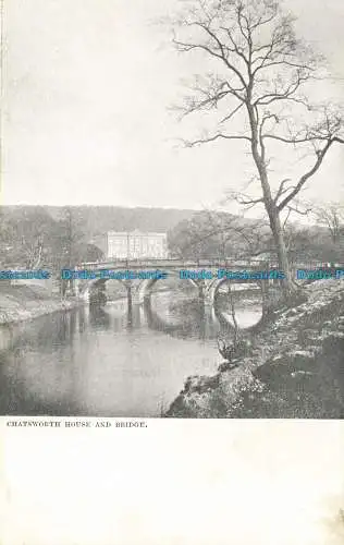 R642055 Chatsworth Haus und Brücke. Postkarte