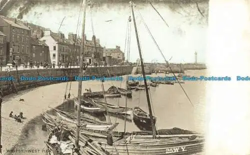 R642071 Whitby. West Pier. Postkarte. 1906