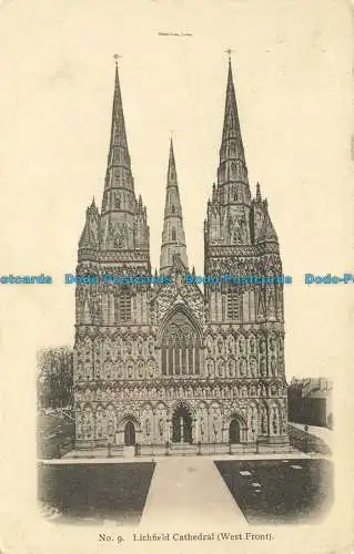 R642317 Lichfield Cathedral. Westfront. Nein. 9. 1903