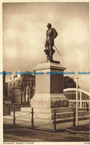 R642385 Plymouth. Drake Statue. Photochrom. 1958