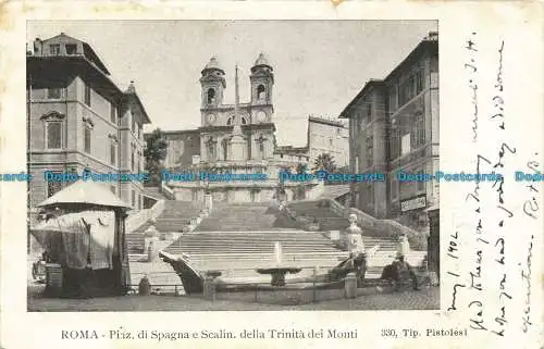 R642901 Rom. Piaz. aus Spanien und Scalin. der Trinita dei Monti. Tipp. Pistolen