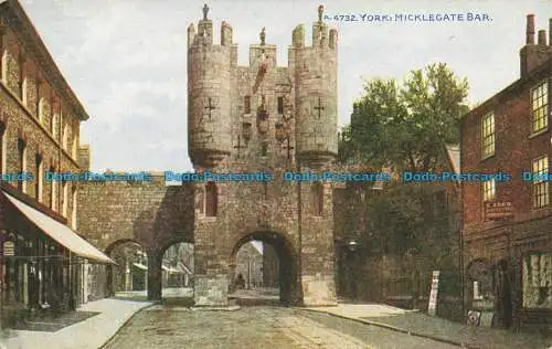 R642913 York. Micklegate Bar. Photochrom. Celesque Serie