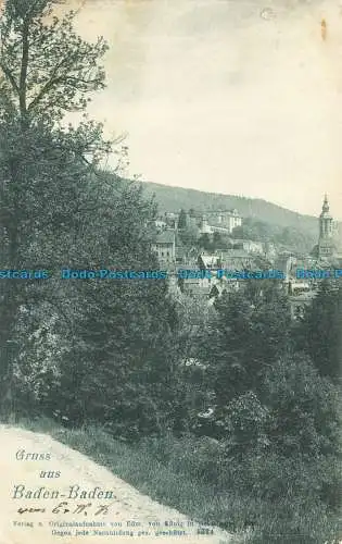 R642450 Gruss aus Baden Baden. Edm. von König. 1900