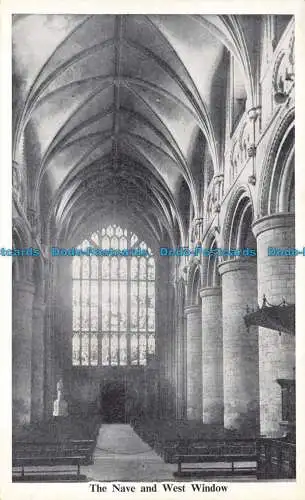 R642565 Gloucester Cathedral. Das Schiff und das Westfenster. Hamilton Fisher