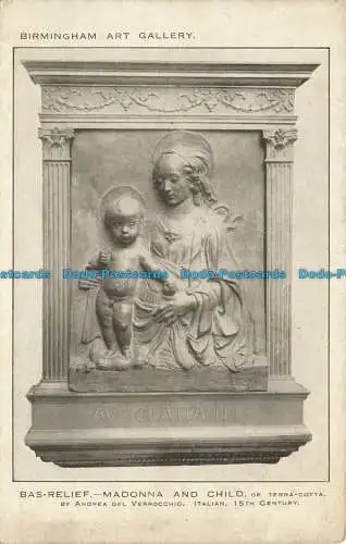 R644333 Birmingham Art Gallery. Strumpfrelief. Madonna und Kind. von Terra Cotta. b