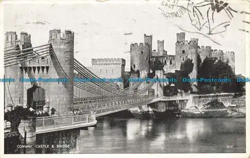 R645146 Conway Castle und Brücke. Valentinstag. Silber. 1945