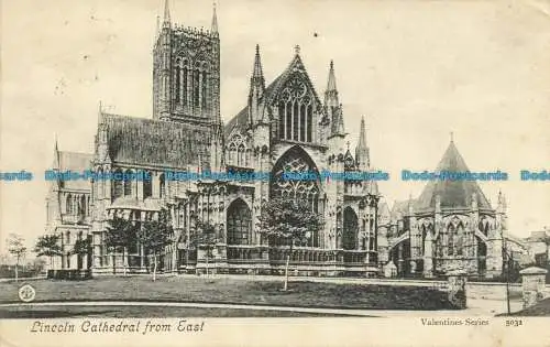 R644508 Lincoln Cathedral aus dem Osten. Valentine Serie