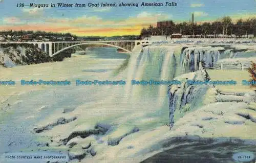 R644520 Niagara im Winter von Goat Island. American Falls zeigt. Howard La Gr