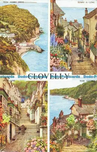 R643881 Clovelly. Rose Cottage. J. Lachs. Multi View