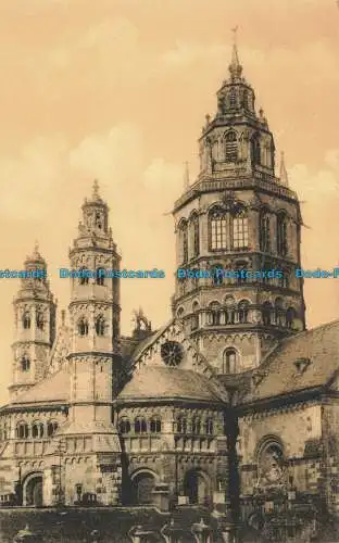 R643284 Der Dom Zu Mainz. Westturm vom Leichof. Schön. Krost