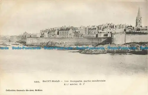 R645272 Saint Malo. Die Stadtmauern. Westteil XII. Jahrhundert. Germain Fils