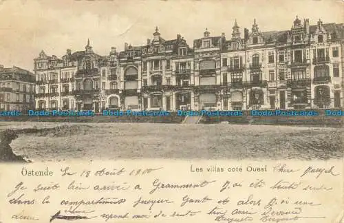 R644637 Ostende. Les Villas Cote Ouest. 1900