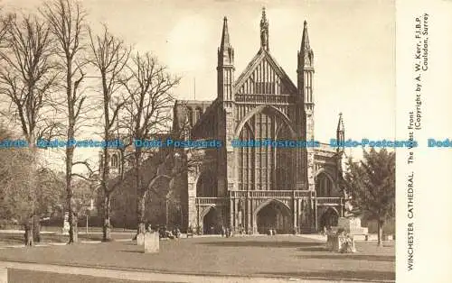 R644694 Kathedrale von Winchester. Die Westfront. A.W. Kerr