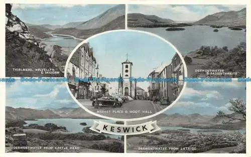 R645984 Keswick. Marktplatz und Moot Hall. Derwentwater von Latrigg. Sanderso