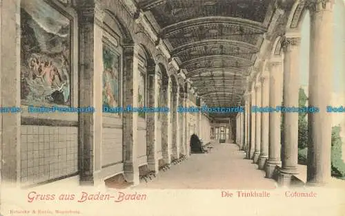 R646026 Gruss aus Baden Baden. Die Trinkhalle. Kolonade. Reinicke und Rubin