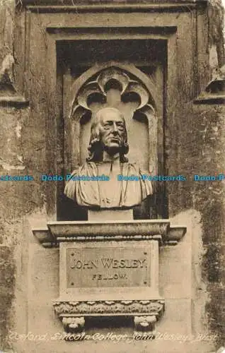 R644085 Oxford. Lincoln College. John Wesleys Bust. F. Frith. Nein. 79311. 1943