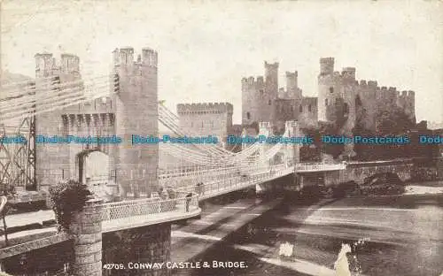 R645483 Conway Castle und Brücke. Photochrom. Sepiatone Serie. 1926