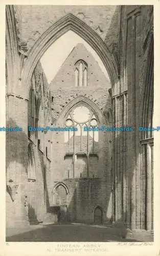 R644143 Tintern Abbey. N. Querschiff innen. Rembrandt Schnitzdruck. H.M.