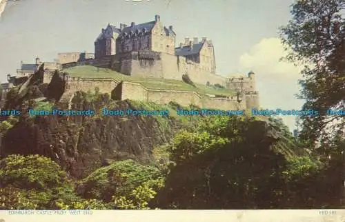 R645509 Edinburgh Castle vom West End. Jarrold. Cotman Farbe. 1951