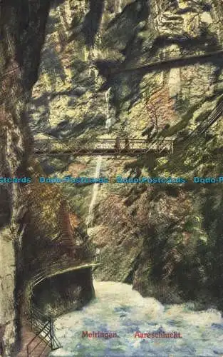 R644212 Meiringen. Aareschlucht. Schild Bichsel