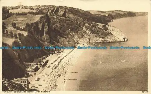 R644998 Torquay. Oddicombe Beach und Petitor. Photochrom. 1951