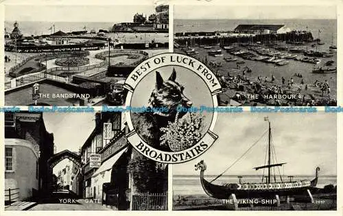 R645019 Viel Glück von Broadstairs. York Gate. Das Wikingerschiff. Der Hafen.