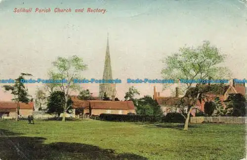 R646325 Pfarrkirche und Pfarrhaus Solihull. J.E. Poulter. 1904