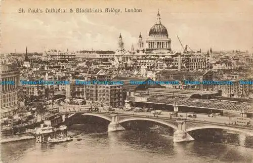 R645747 London. St. Paul's Cathedral und Blackfriars Bridge