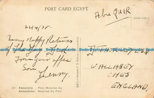 R646367 Alexandra. Mohamed Aly Square. Maison C.S. Delios. 1938