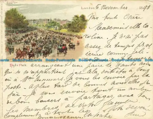 R647462 London. Hyde Park. Bildliches Briefpapier. 1898