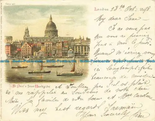 R647465 London. St. Paul von Bankside. Bildliches Briefpapier. 1898