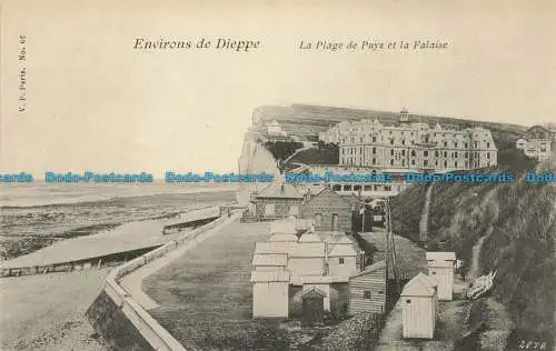 R647496 ca. aus Dieppe. Der Strand von Puys und die Klippe. V.P.Nr. 62