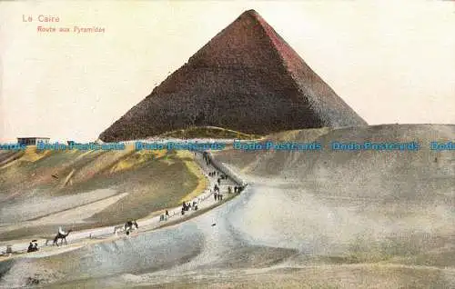 R647165 Kairo. Weg zu den Pyramiden. Der Kairo Postcard Trust