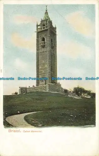 R646552 Bristol. Cabot Memorial. Bildliches Briefpapier. Pfau. Autochrom